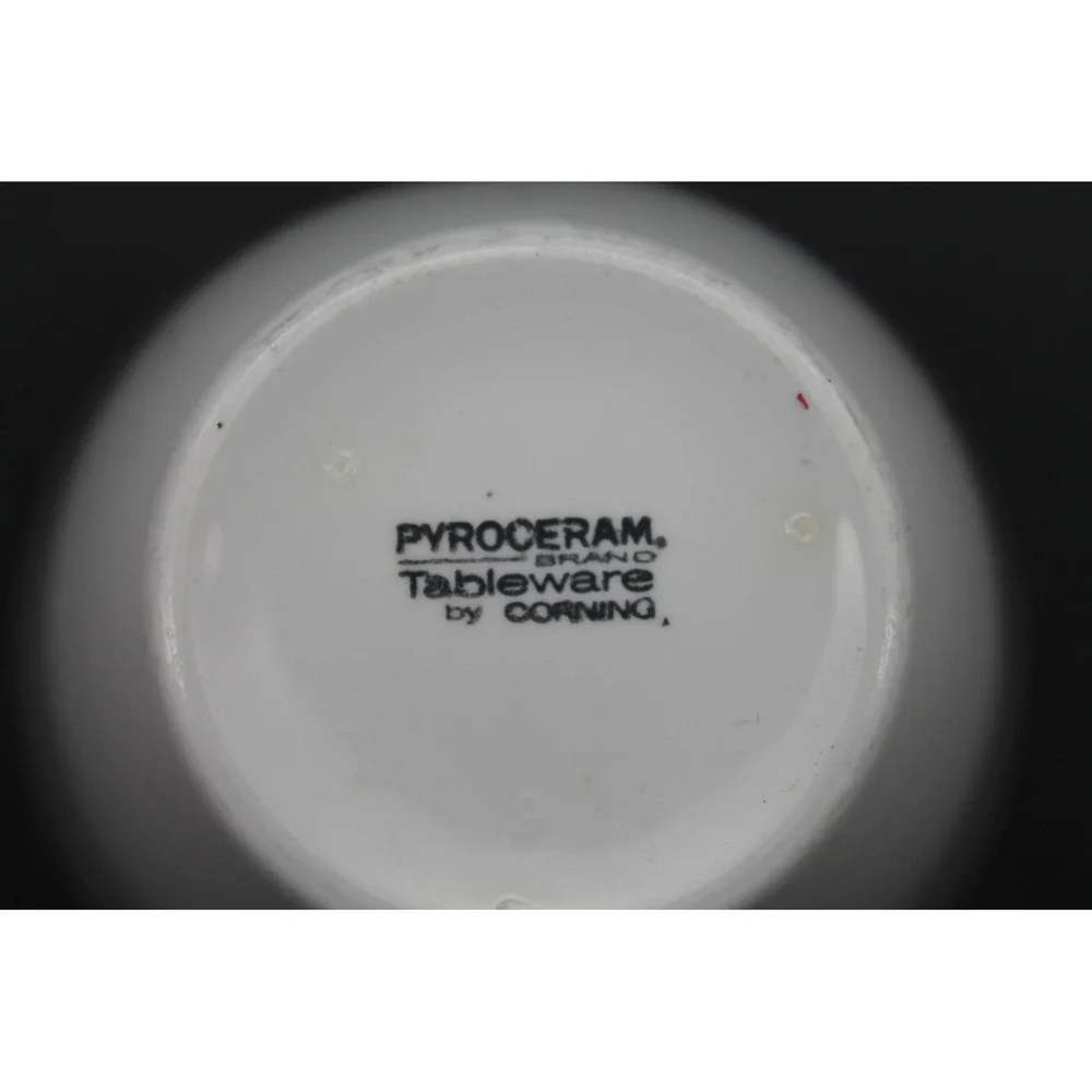 Vintage Corning Pyroceram Danish Modern Cups & Saucers Set of 2 MCM